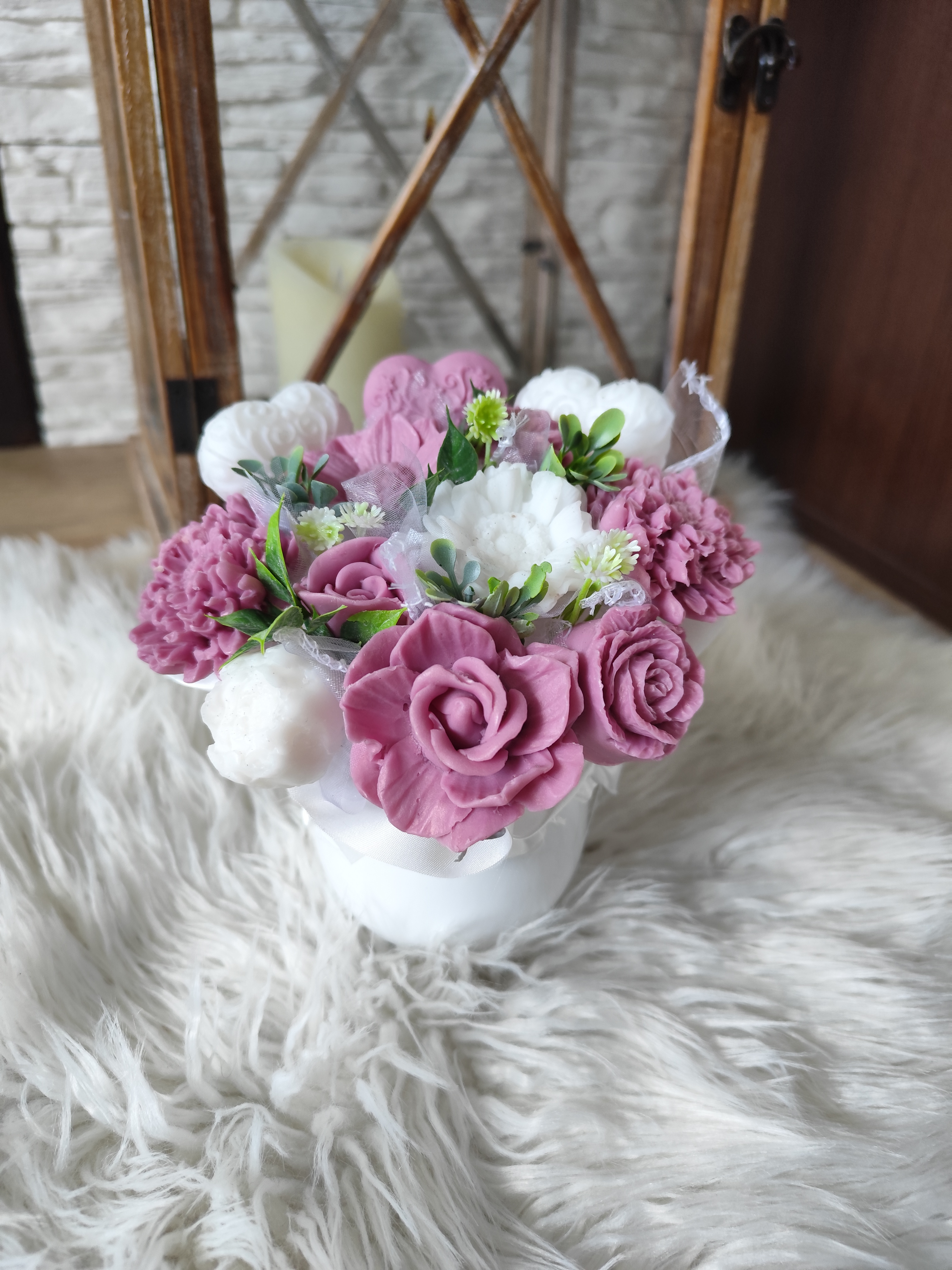 Mini Seifenstrauß - Rosa Lila