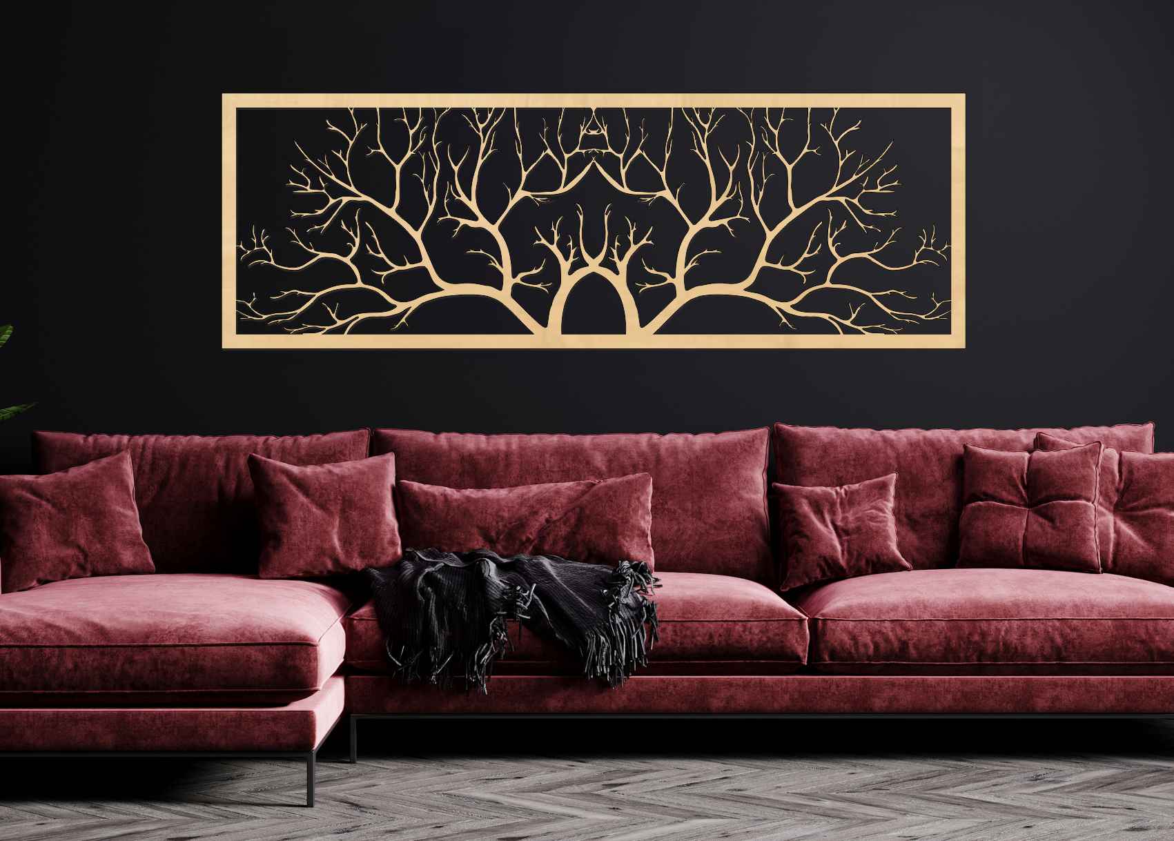 Dreiteiliges Bild an der Wand - Baum