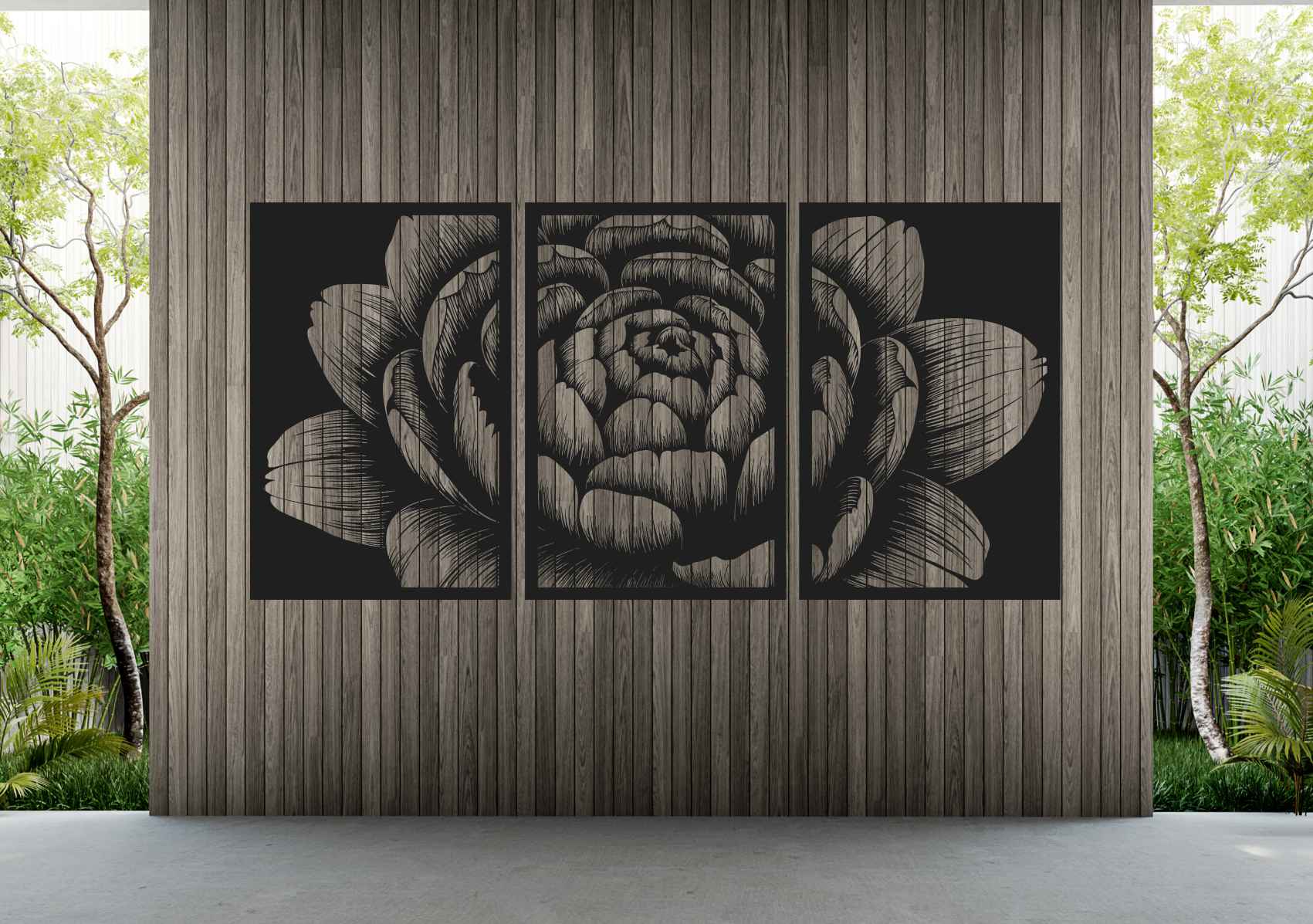 Hölzerner Lebensbaum an der Wand