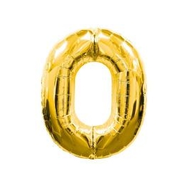 Goldfolie Ballon Nummer 0 - 106 cm