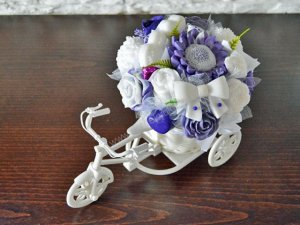 Seife Bicycle Bouquet - lila und weiß