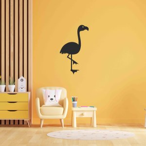Wandbild aus Holz - Flamingo