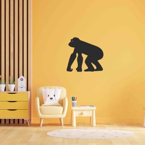 Wandbild aus Holz - Gorilla