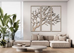 Dreiteiliges Bild an der Wand - Baum