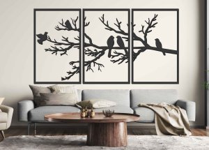 Dreiteiliges Bild an der Wand - Baum
