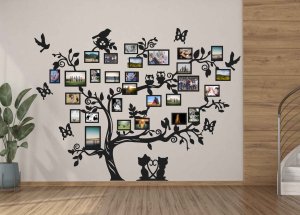 Fotorahmen aus Holz für die Wand – Vögel auf einem Ast