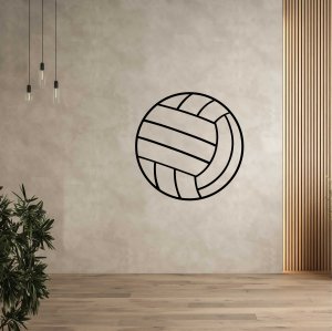 Holzbild an der Wand - Volleyballball