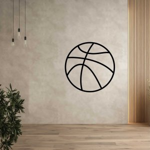 Holzbild an der Wand - Basketballball