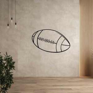 Holzbild an der Wand - American-Football-Ball