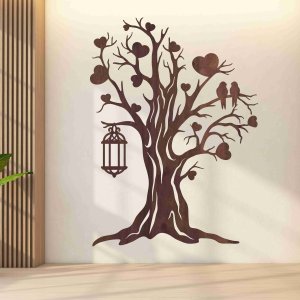 Holzbild an der Wand - Baum der Liebe