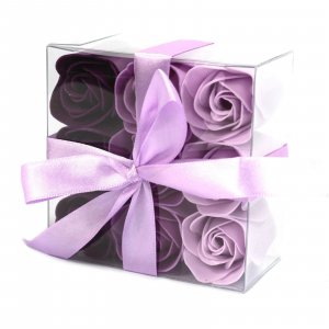 Set mit 9 Seifenblüten - Lavendelrosen
