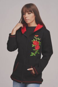 Damen-Kapuzenpullover mit Reißverschluss und Kapuze - Folk 182