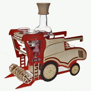 Holzset Flasche mit Stempel - Harvester