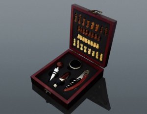 Weinset 4 Stück + Schach