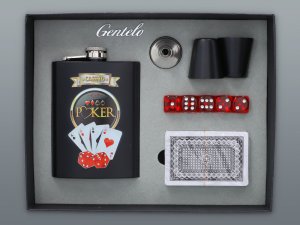 POKER-Set 240 ml mit Stempel und Karten