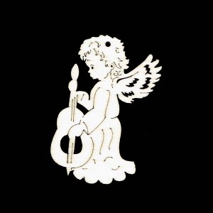 Weihnachtsschmuck - Engel mit Bass 6 cm