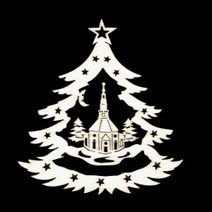 Weihnachtsschmuck - Baum mit Kirche 6 cm