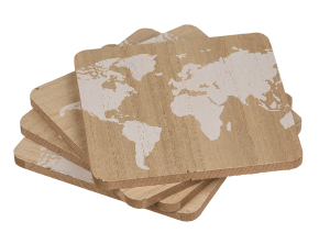 Holztabletts Weltkarte - Weiß