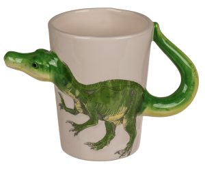 Keramikbecher mit Dinosaurier - Velociraptor