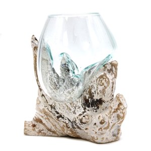 Geschmolzenes Glas auf Holz - Mittlere Schale