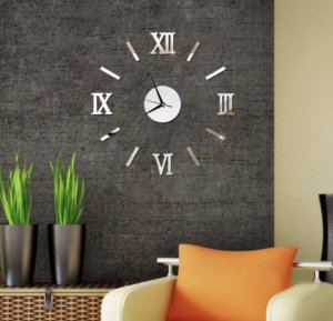 Selbstklebende Wanduhr Römische Ziffern