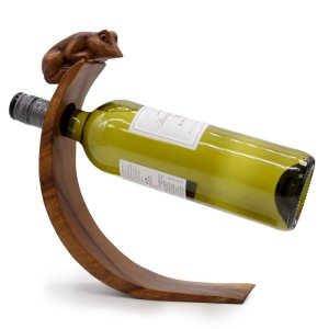 Weinregal aus Holz - Frosch