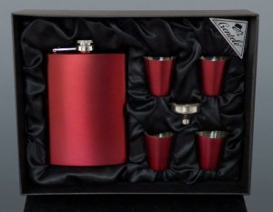 Set BURGUNDY 240 ml Spritzflasche + 4 Stk. 35 ml Shotgläser