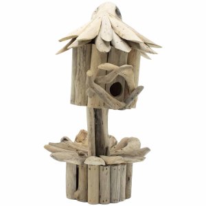 Vogelhaus aus Treibholz - Auf einem Sockel