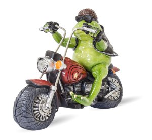 Keramikfrosch - Biker