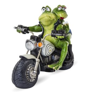 Keramikfrosch - Biker