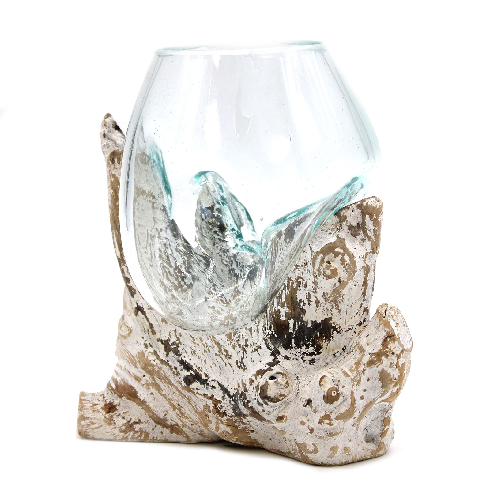 Geschmolzenes Glas auf Holz - Mittlere Schale