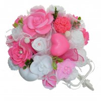 Seifenstrauß rund - rosa, weiß