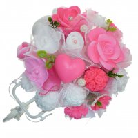Seifenstrauß rund - rosa, weiß
