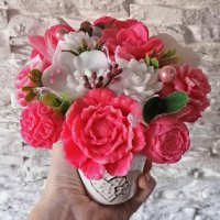 Seifenstrauß K - Rosa, weiß