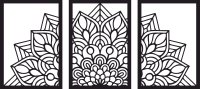Dreiteiliges Gemälde an der Wand - Mandala