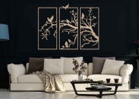 Dreiteiliges Bild an der Wand - Baum