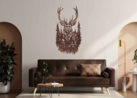Holzbild an der Wand - Hirsch