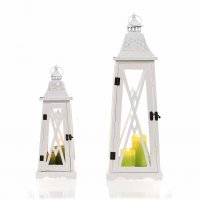 Holzlaterne MSL2047WHITE - 74 cm
