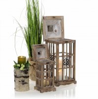 Laterne aus Holz MSL2397BR - 66 cm
