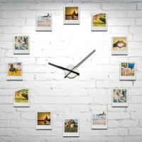 Uhr an der Wand - Zifferblatt aus Fotorahmen