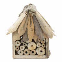 Doppelter Bienenstock für Bienen und Insekten aus Treibholz
