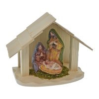 Holzkrippe mit Figürchen