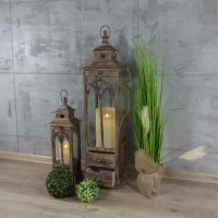 Holzlaterne braun 56 cm