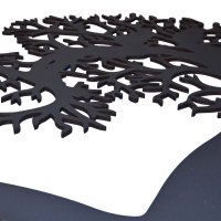 Familienbaum aus Holz für die Wand - Papa, Mama, Tochter und Kinderwagen