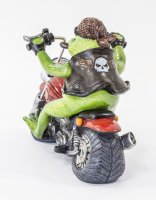 Keramikfrosch - Biker