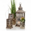 Laterne aus Holz MSL2397BR - 45,5 cm