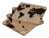 Holztabletts Weltkarte - Schwarz
