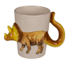Keramikbecher mit Dinosaurier - Triceratops