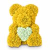 Teddybär aus Rosen - gelb 40 cm