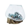Geschmolzenes Glas auf Holz - Kleine Schale